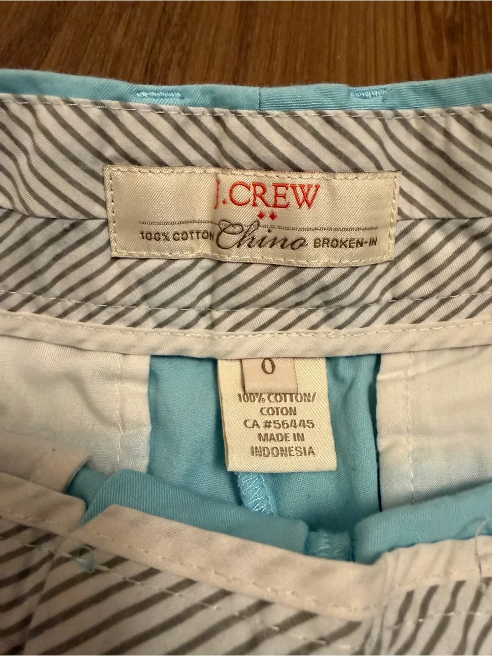 J. Crew Light Turquoise Blue Cotton Chino Shorts